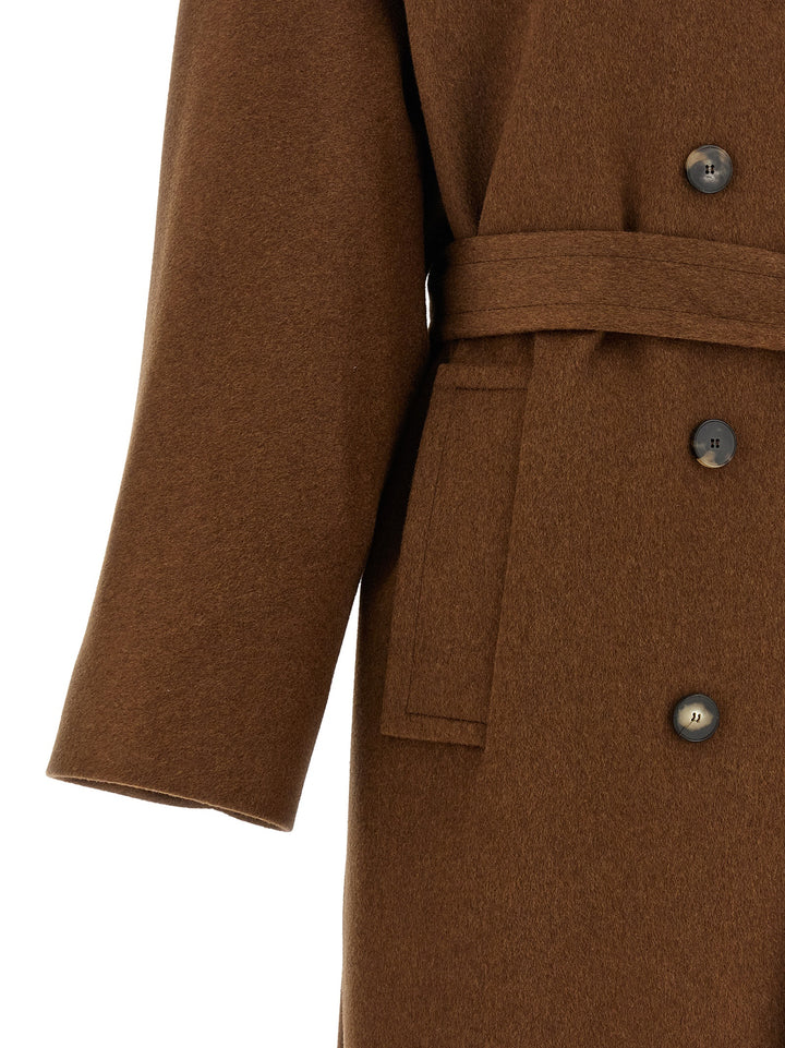 Alberto Biani Brown Wool Coat