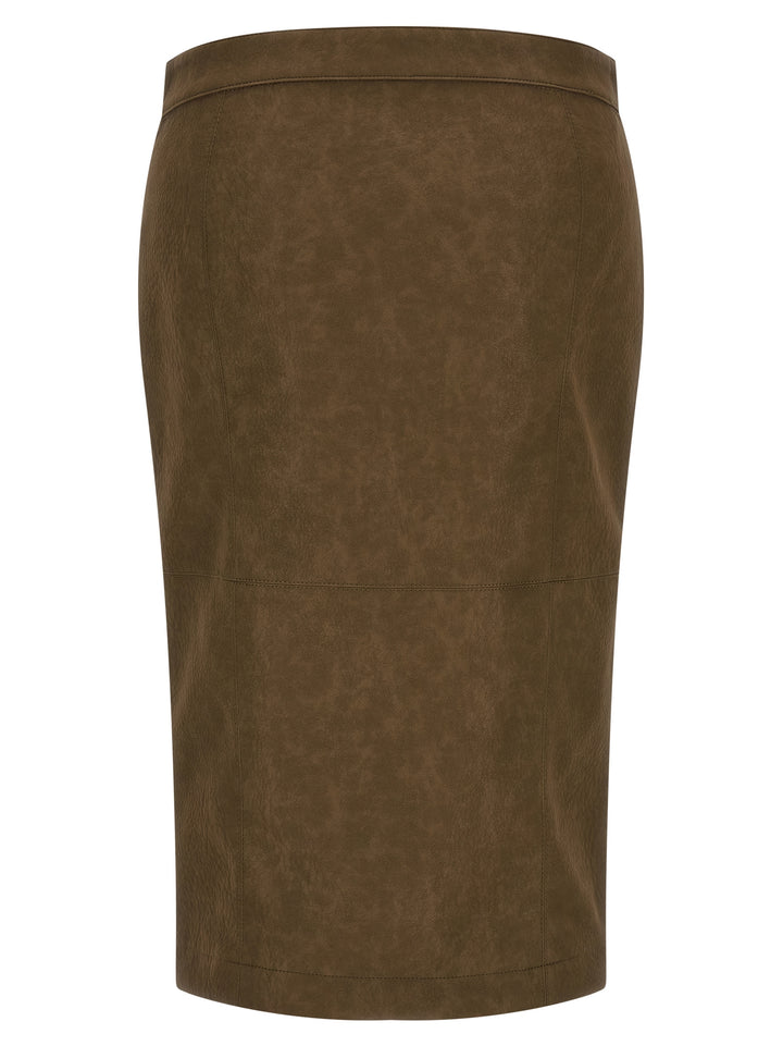 PINKO Brown Viscose Midi Skirt