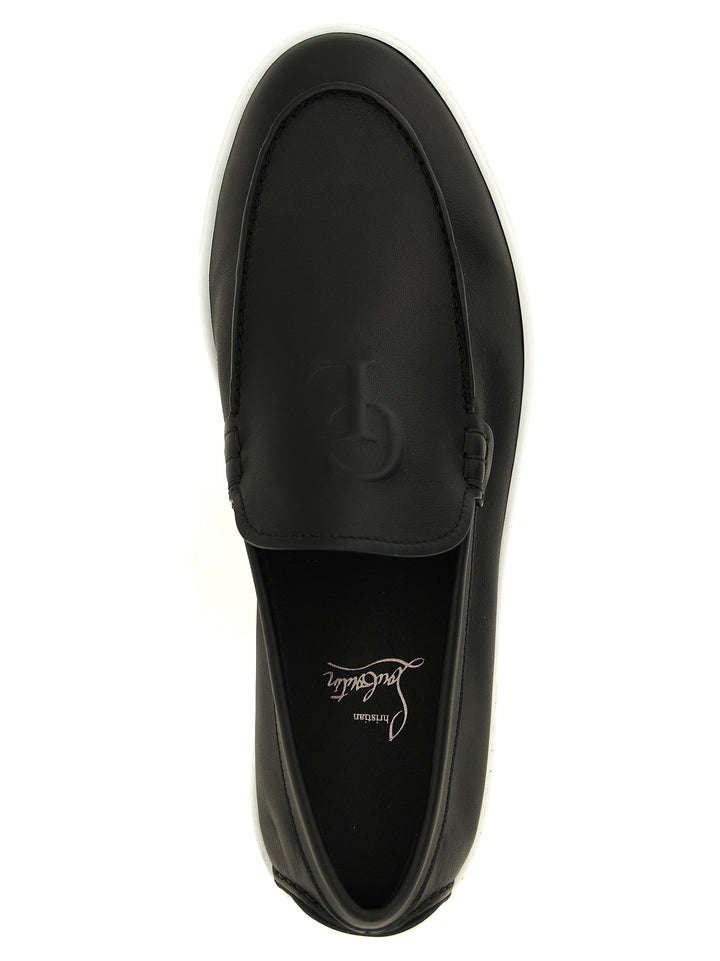 Christian Louboutin Black Calfskin Slip-On Loafers