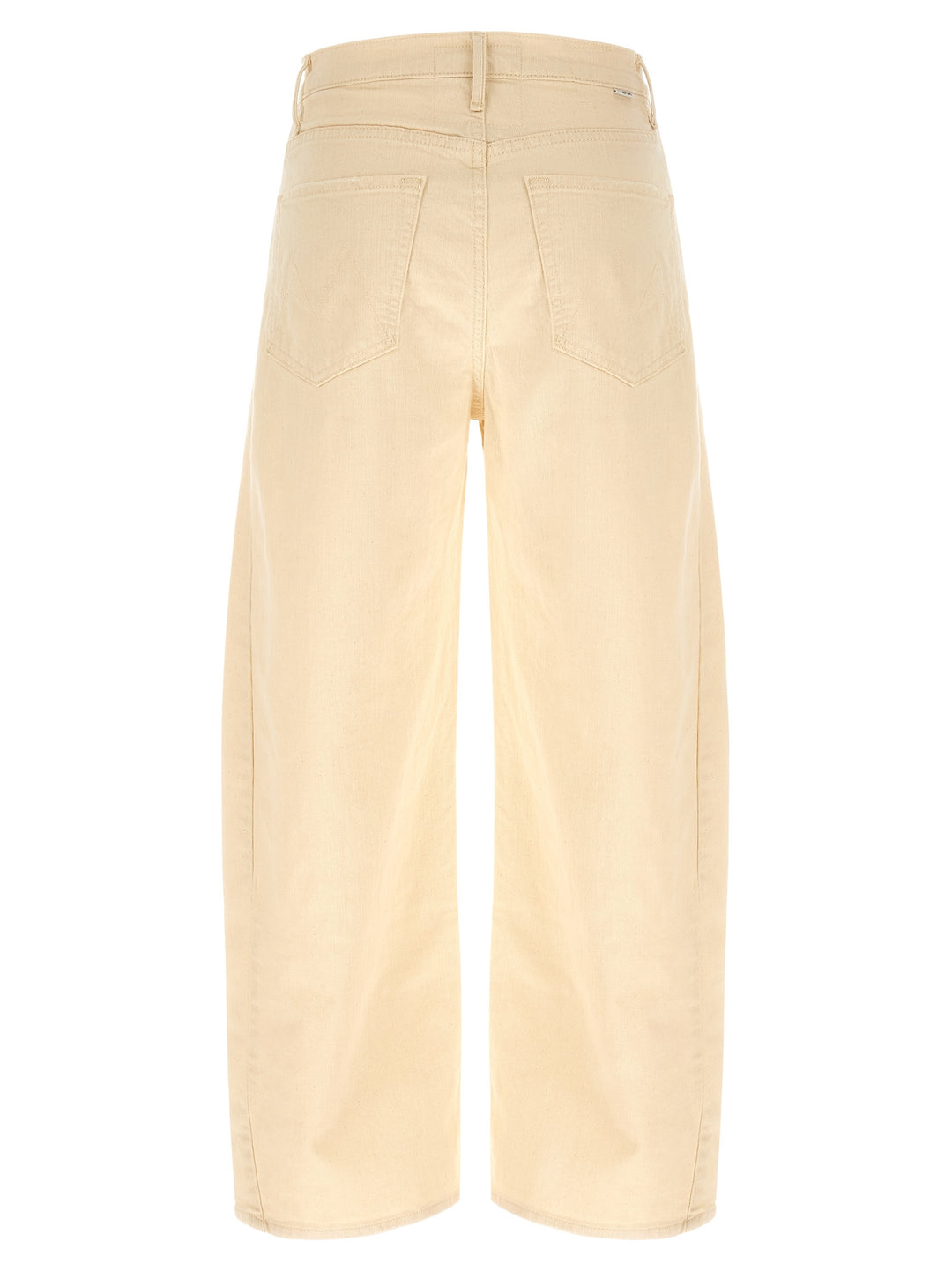 Mother Denim Beige Cotton High-Waisted Jean