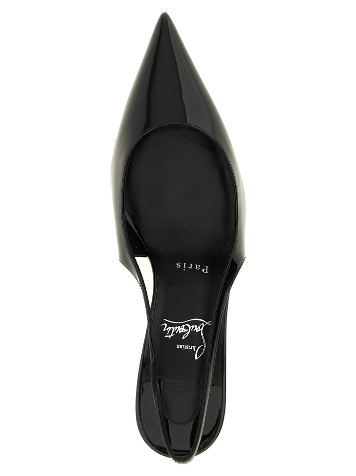 Christian Louboutin Black Calfskin Mid Heel Pumps
