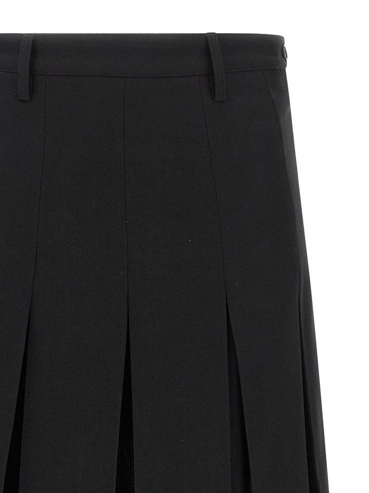 MM6 Maison Margiela Black Polyester Midi Skirt