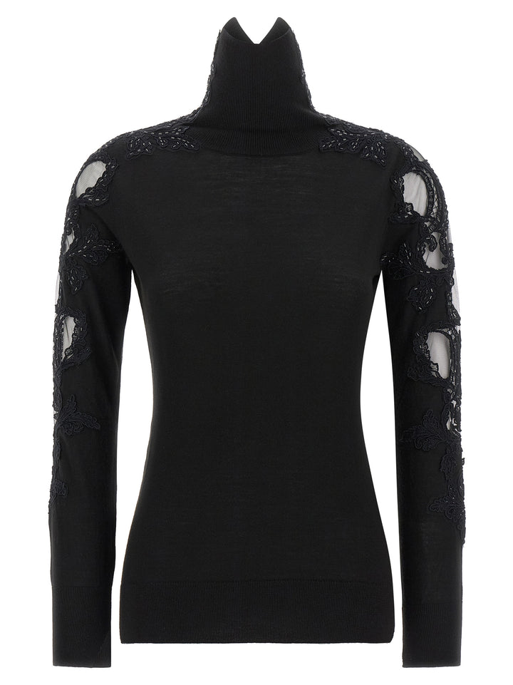 Ermanno Scervino Black Virgin Wool Cardigan