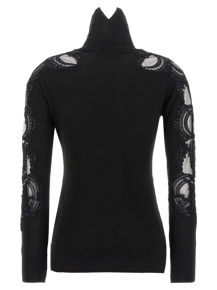Ermanno Scervino Black Virgin Wool Cardigan