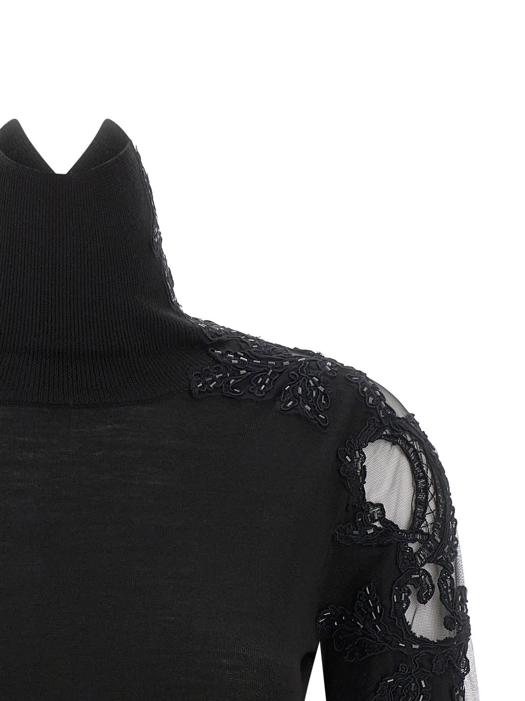 Ermanno Scervino Black Virgin Wool Cardigan