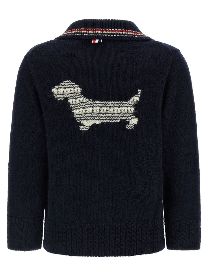 Thom Browne Blue Wool Cardigan