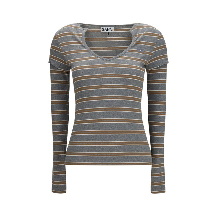 Ganni Gray Cotton Sportswear
