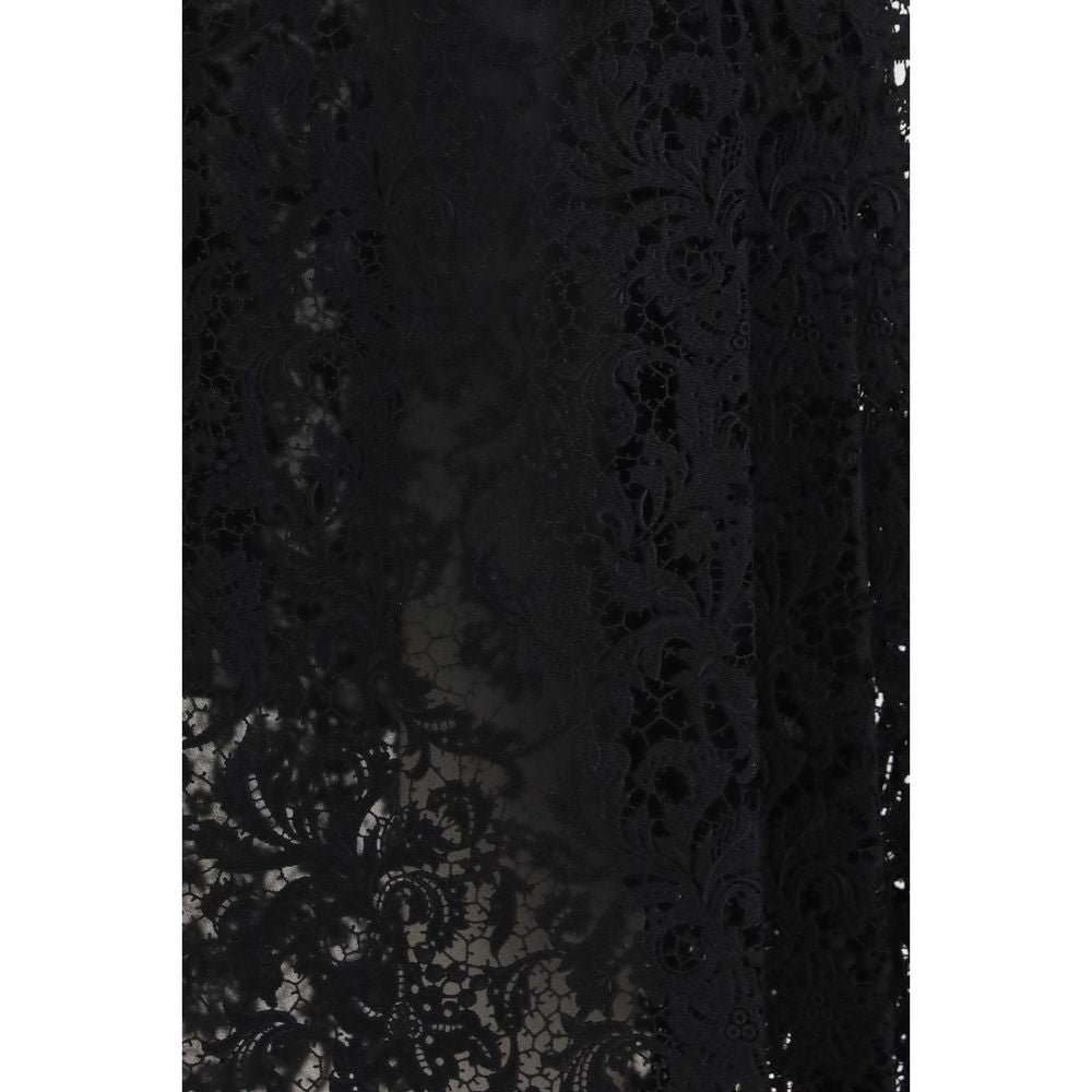 Fendi Black Silk Midi Skirt