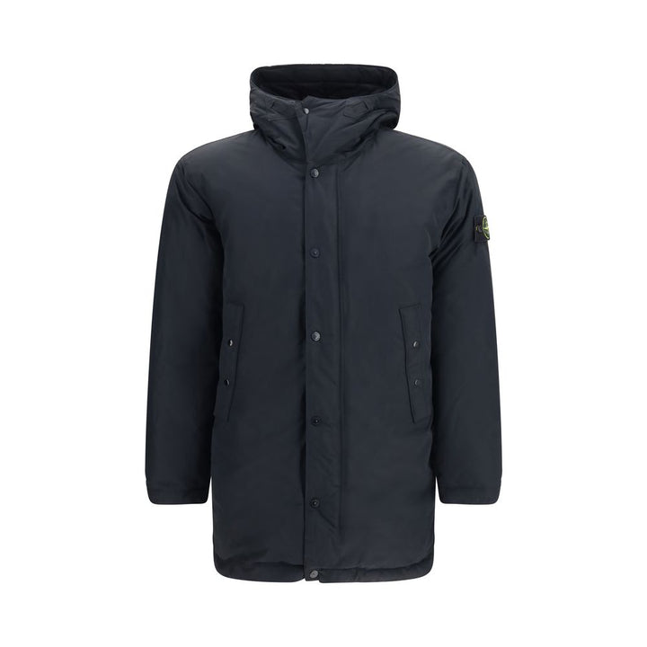 Stone Island Black Polyester Full-Length Jacket