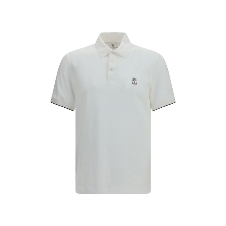 Brunello Cucinelli White Cotton Polo Shirt