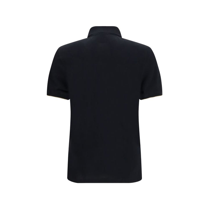 Brunello Cucinelli Black Cotton Polo Shirt