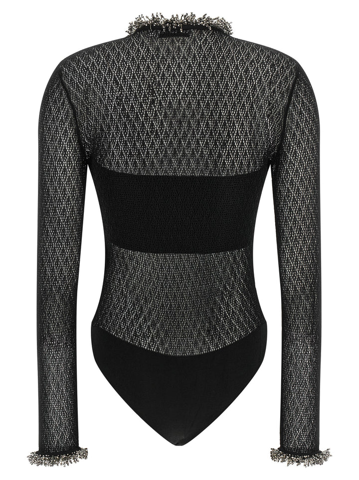 Self-Portrait Black Viscose Tank Tops