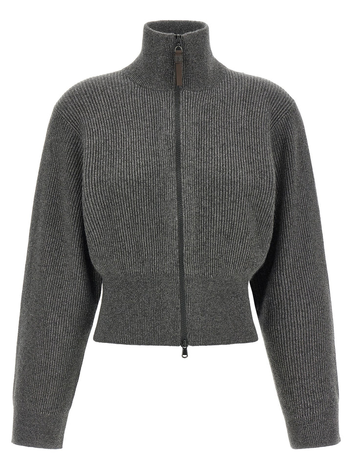 Brunello Cucinelli Gray Cashmere Cardigan