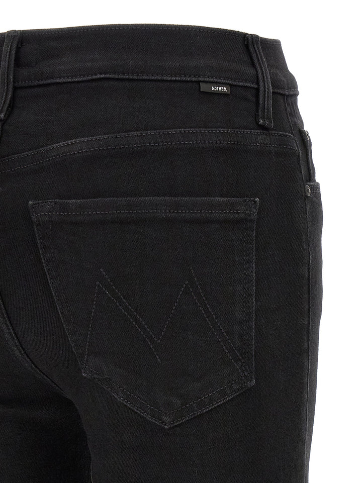 Mother Denim Black Cotton Flared Jeans
