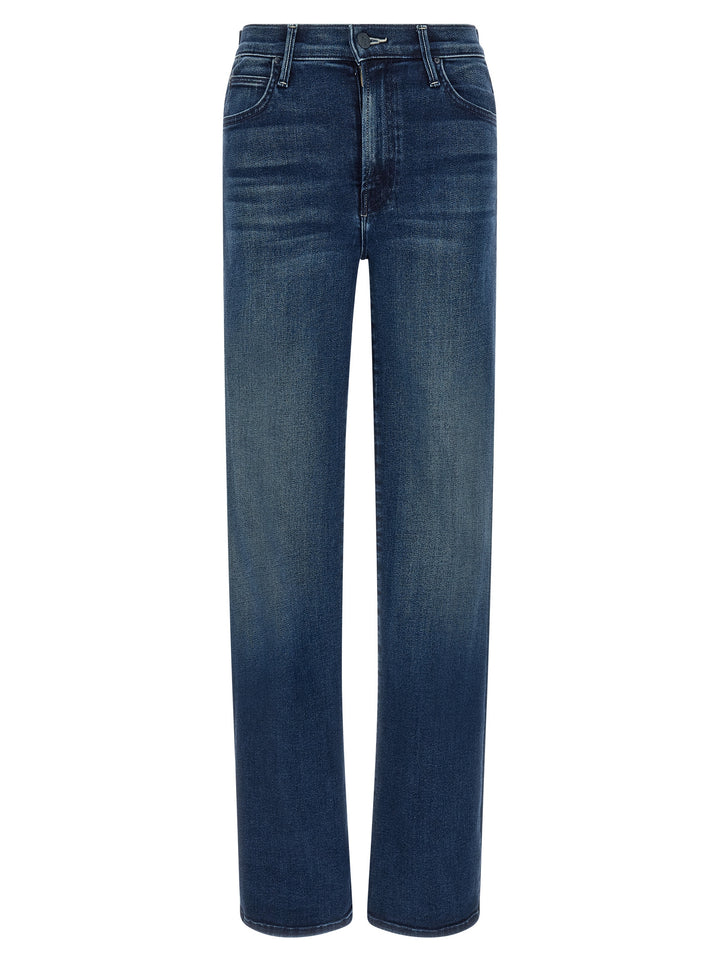 Mother Denim Blue Cotton Straight-Leg Jeans