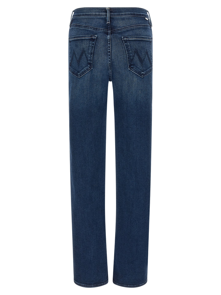 Mother Denim Blue Cotton Straight-Leg Jeans
