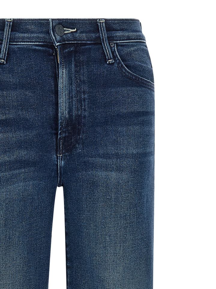 Mother Denim Blue Cotton Straight-Leg Jeans