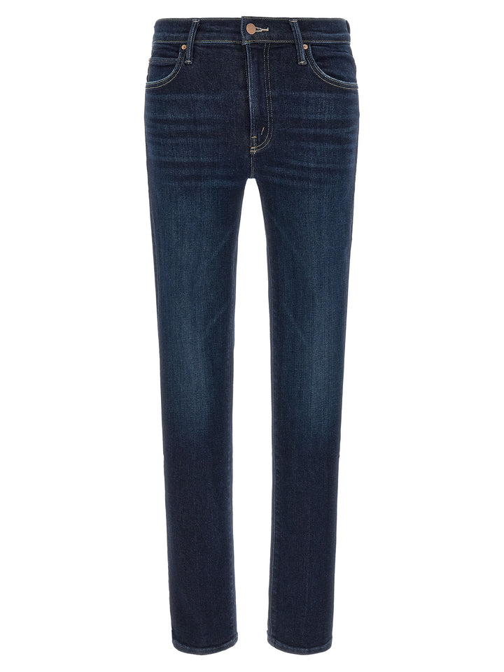 Mother Denim Blue Cotton Straight-Leg Jeans