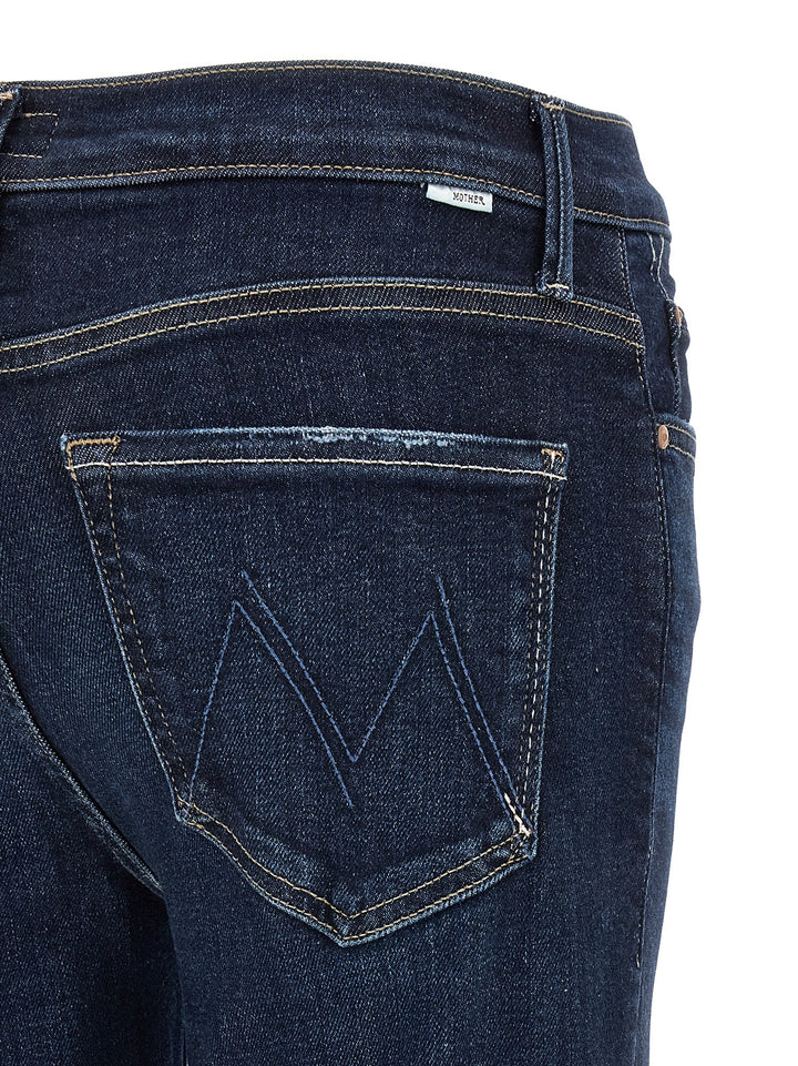 Mother Denim Blue Cotton Straight-Leg Jeans