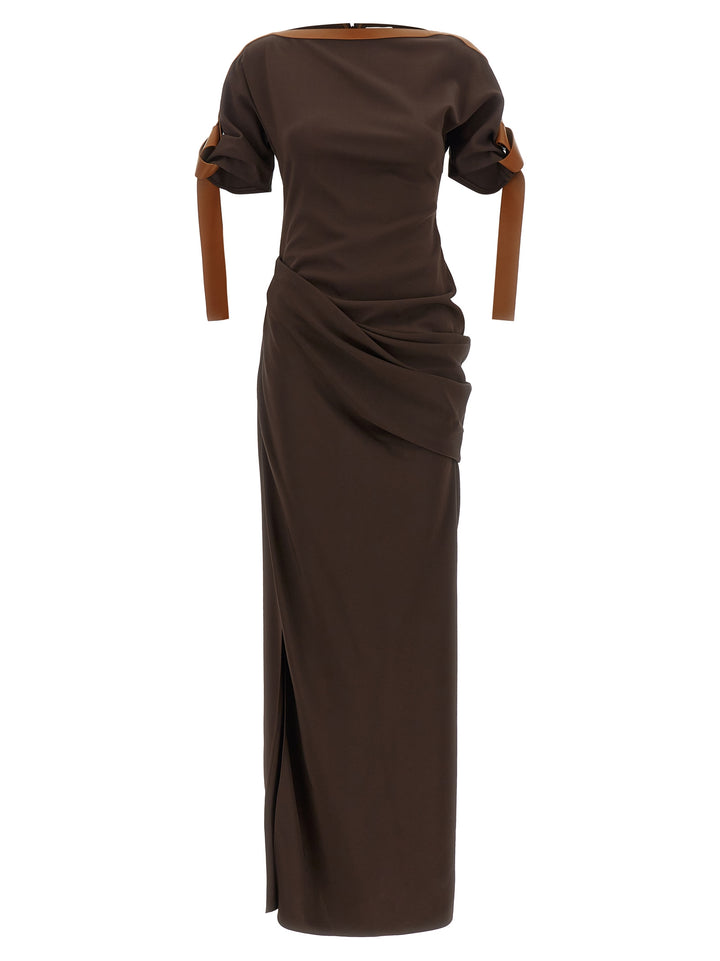 Ferragamo Brown Viscose Long Dress