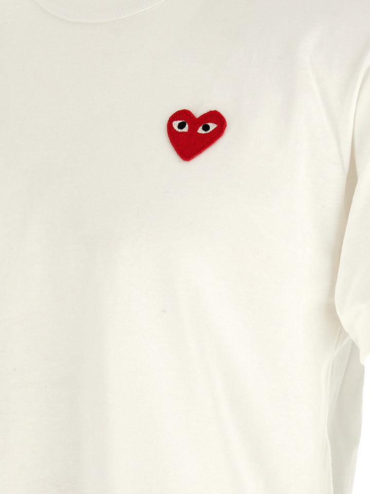 Comme Des Garçons Play White Cotton T-Shirt