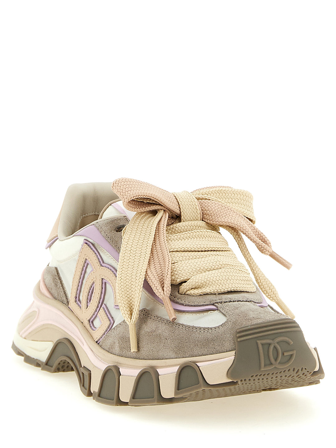 Dolce &amp; Gabbana Beige Calfskin Athletic Sneakers