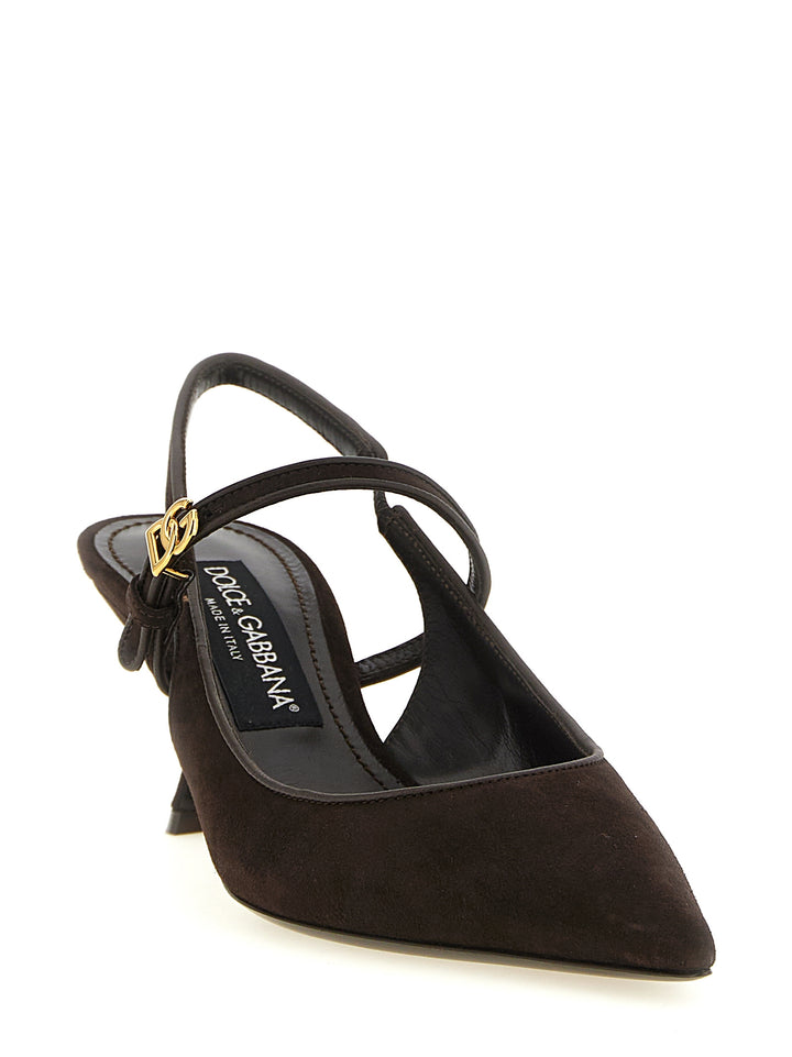 Dolce &amp; Gabbana Brown Goatskin Mid Heel Pumps