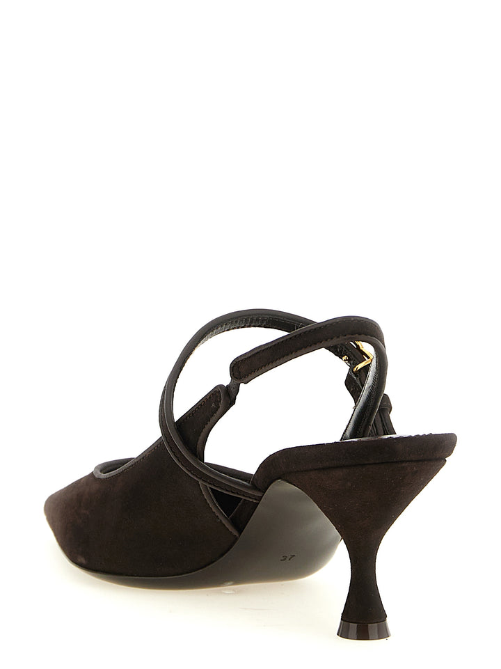 Dolce &amp; Gabbana Brown Goatskin Mid Heel Pumps