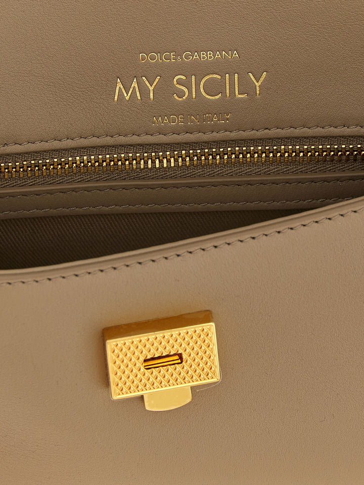 Dolce &amp; Gabbana Beige Calfskin Crossbody Bag