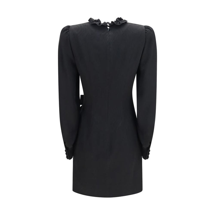 Alessandra Rich Black Silk Cocktail Dress