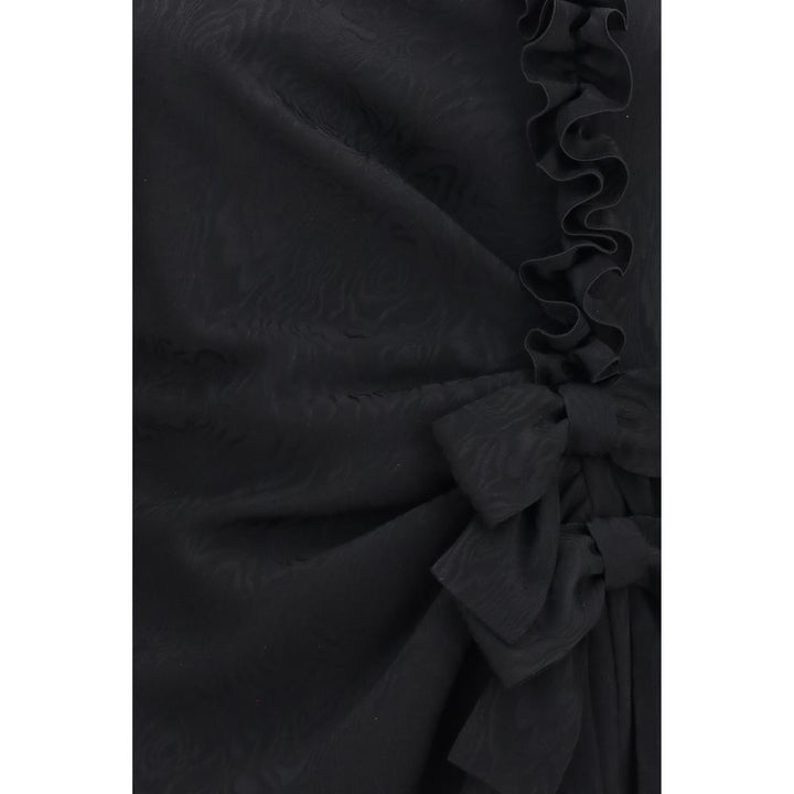 Alessandra Rich Black Silk Cocktail Dress