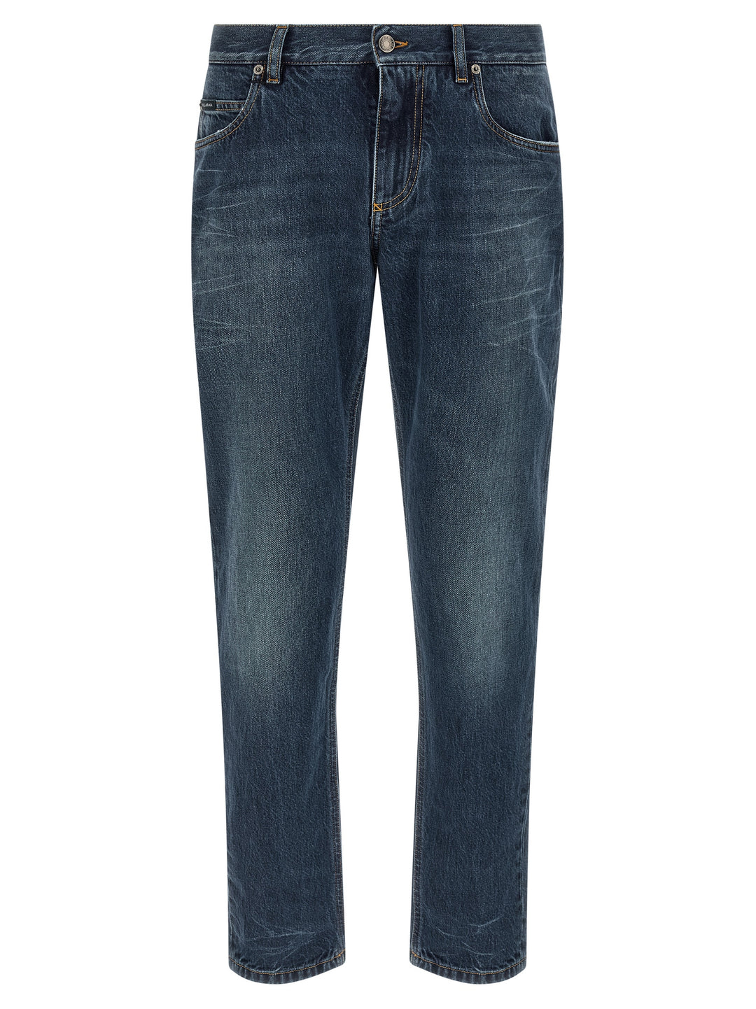 Dolce &amp; Gabbana Blue Cotton Straight-Leg Jeans