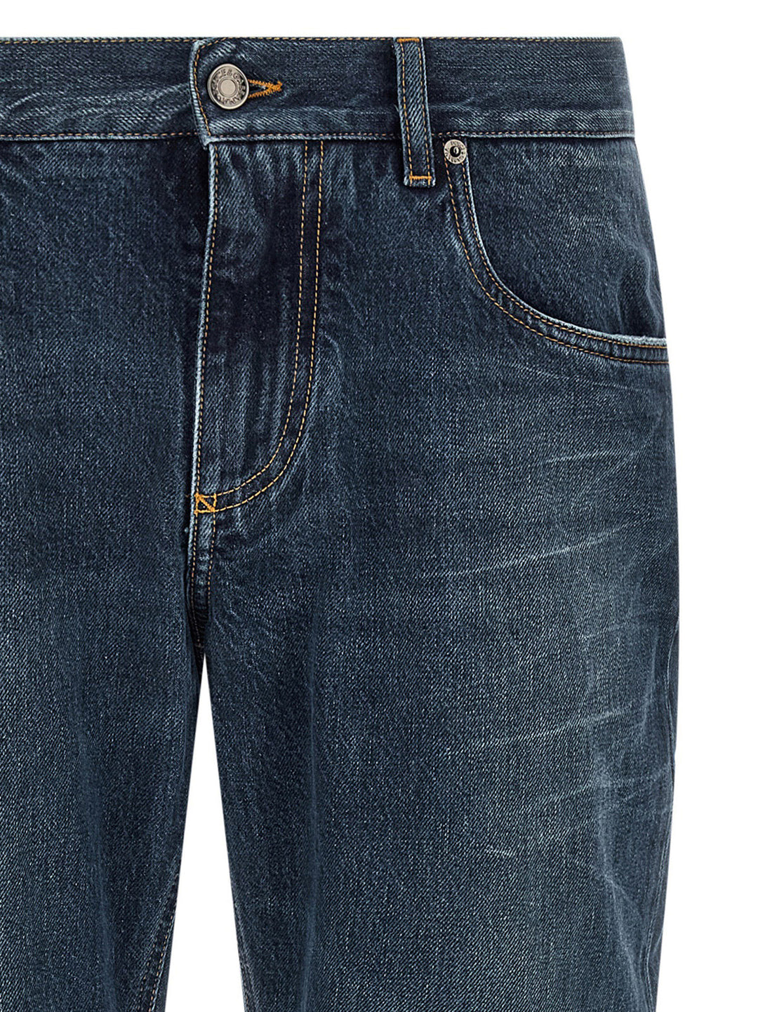 Dolce &amp; Gabbana Blue Cotton Straight-Leg Jeans