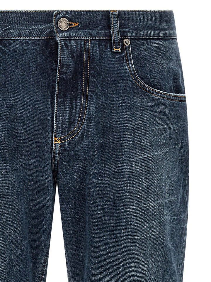 Dolce &amp; Gabbana Blue Cotton Straight-Leg Jeans