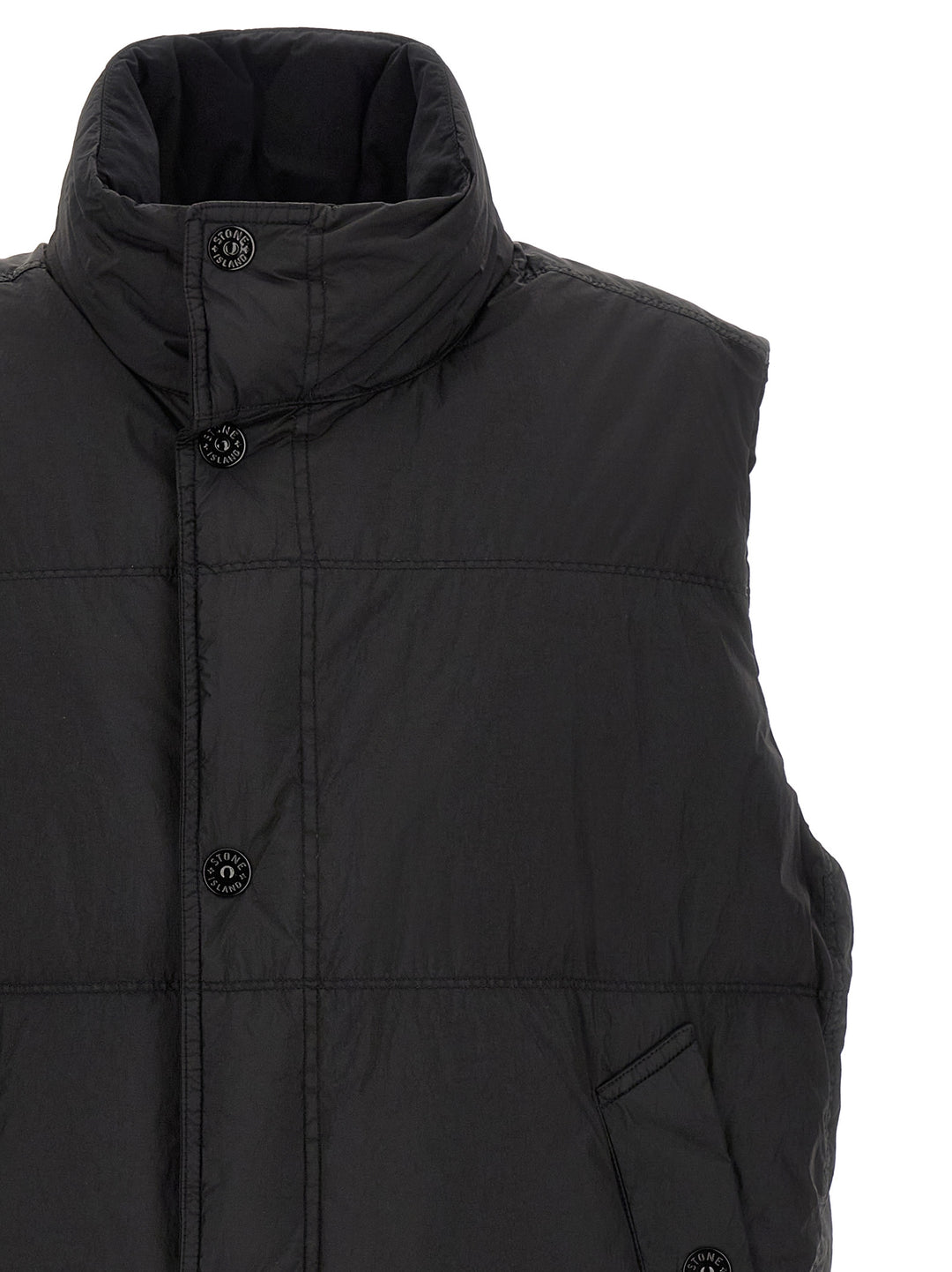 Stone Island Black Polyamide Sleeveless Jacket