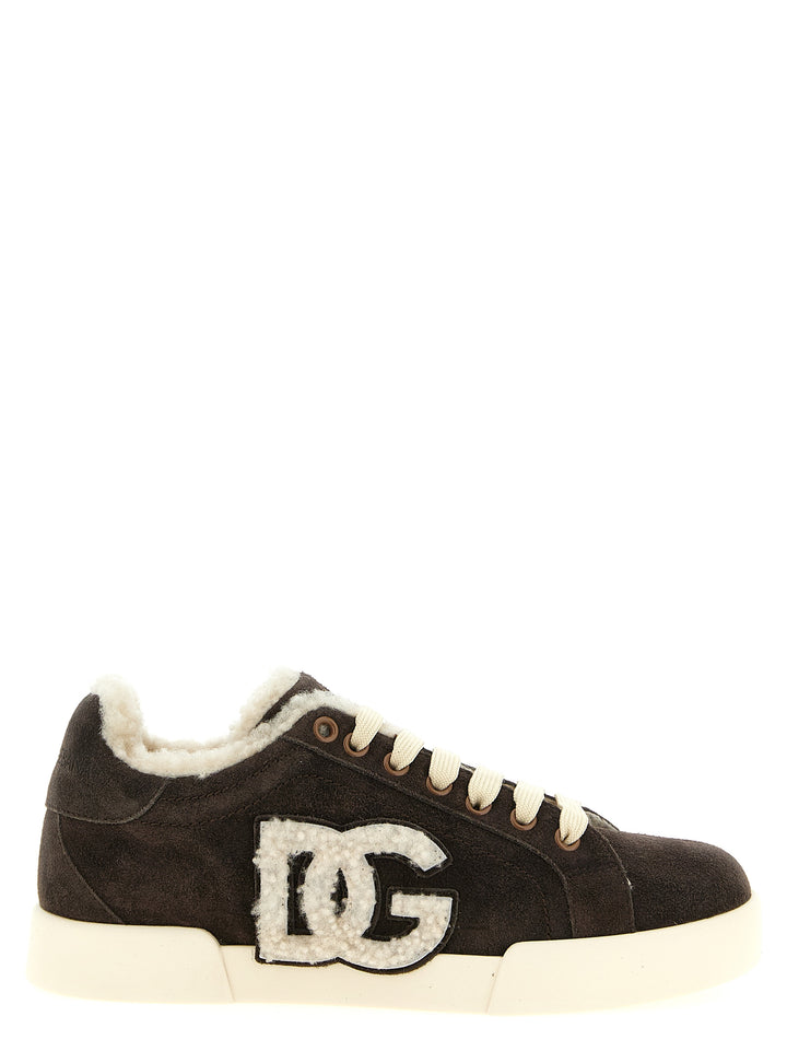Dolce &amp; Gabbana Brown Calfskin Low Top Sneakers