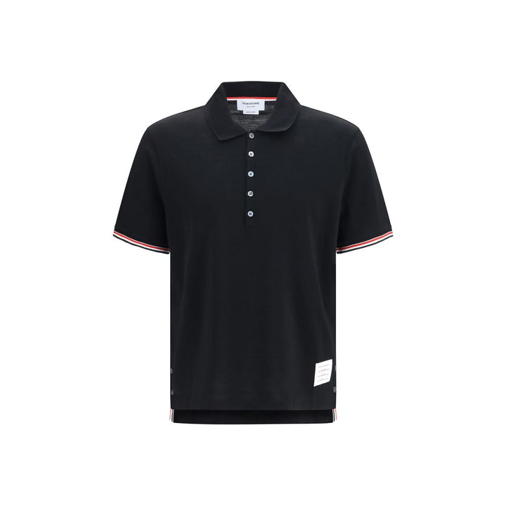 Thom Browne Black Cotton Polo Shirt