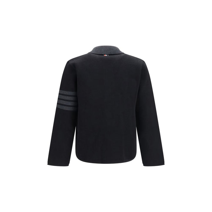 Thom Browne Black Wool Oves Aries Biker Jacket
