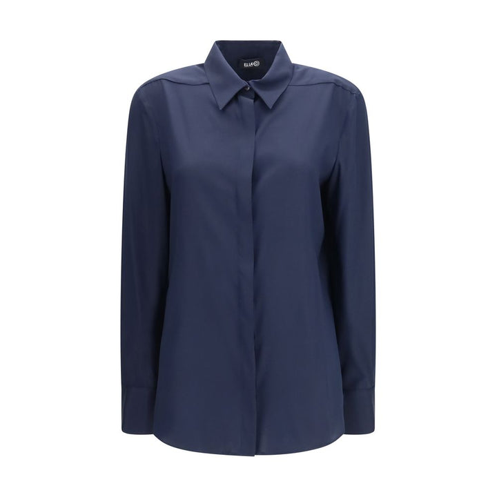 Ella Blue Silk Dress Shirt