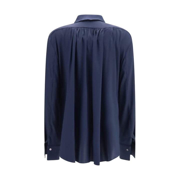 Ella Blue Silk Dress Shirt