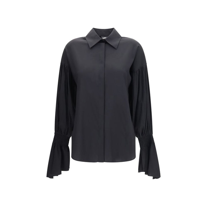 Ella Black Silk Blouse