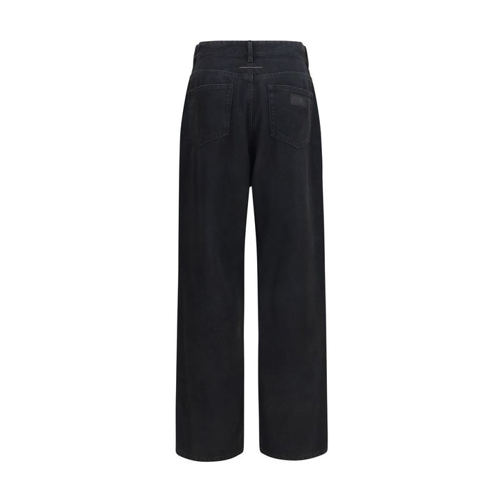 MM6 Black Cotton Relaxed Fit Jeans