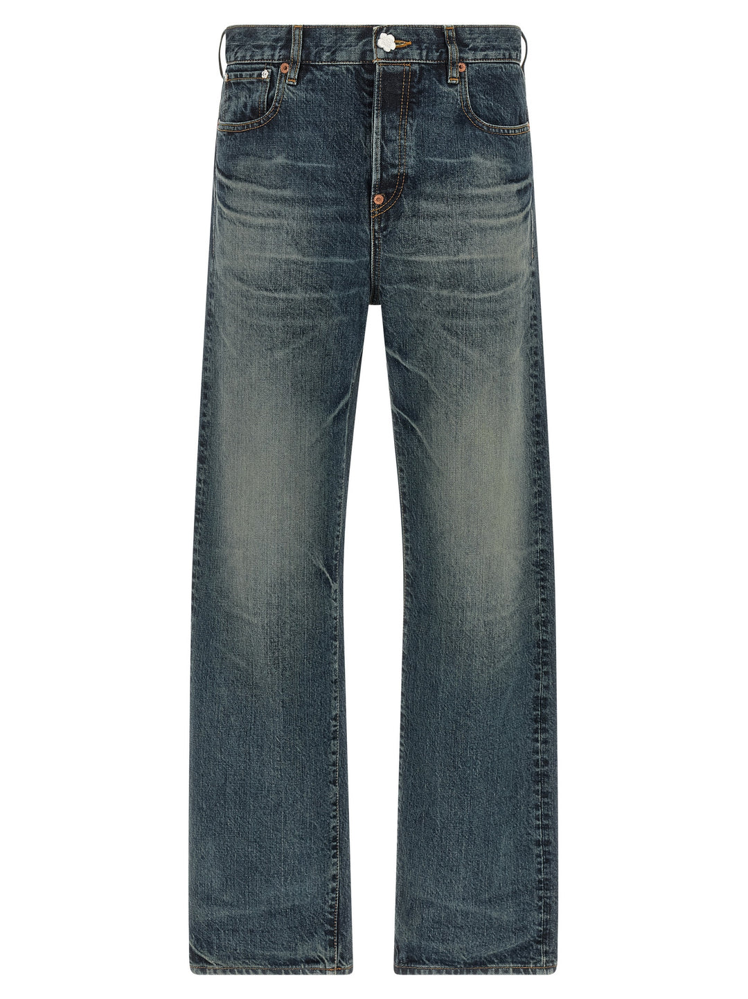Kenzo Blue Cotton Straight-Leg Jeans
