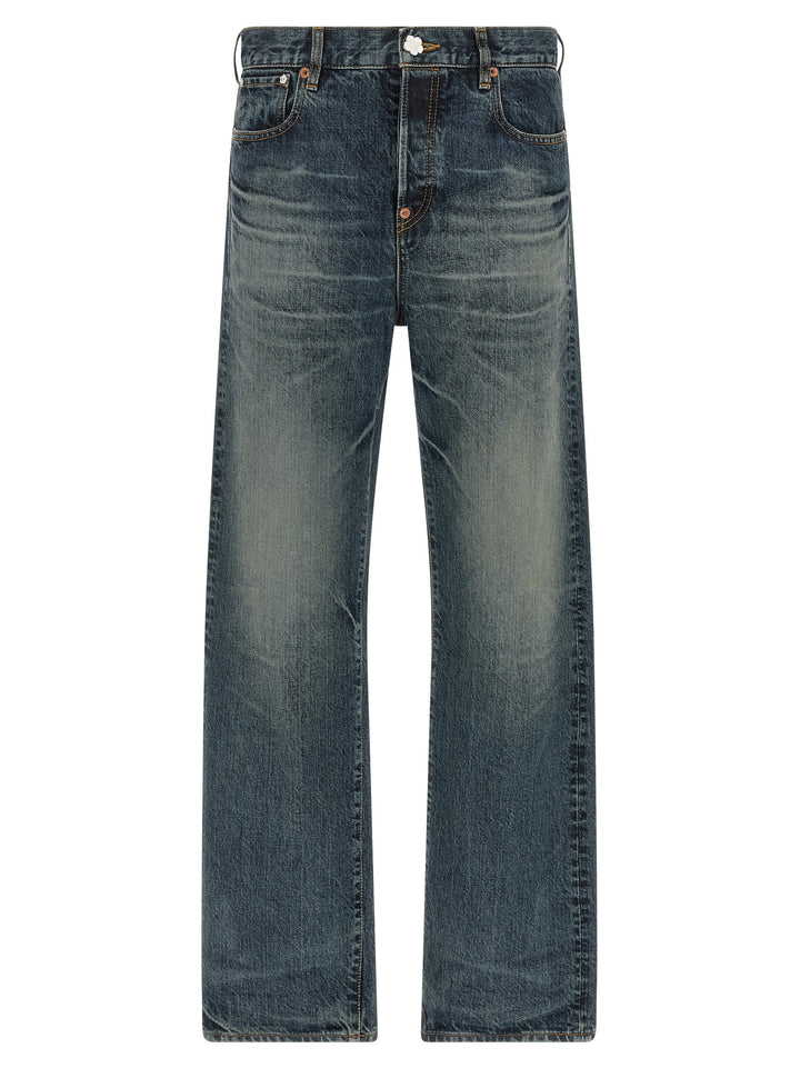 Kenzo Blue Cotton Straight-Leg Jeans