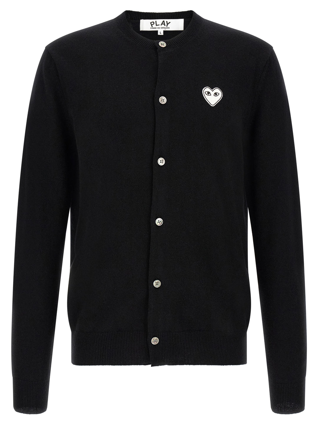Comme Des Garçons Play Black Wool Cardigan