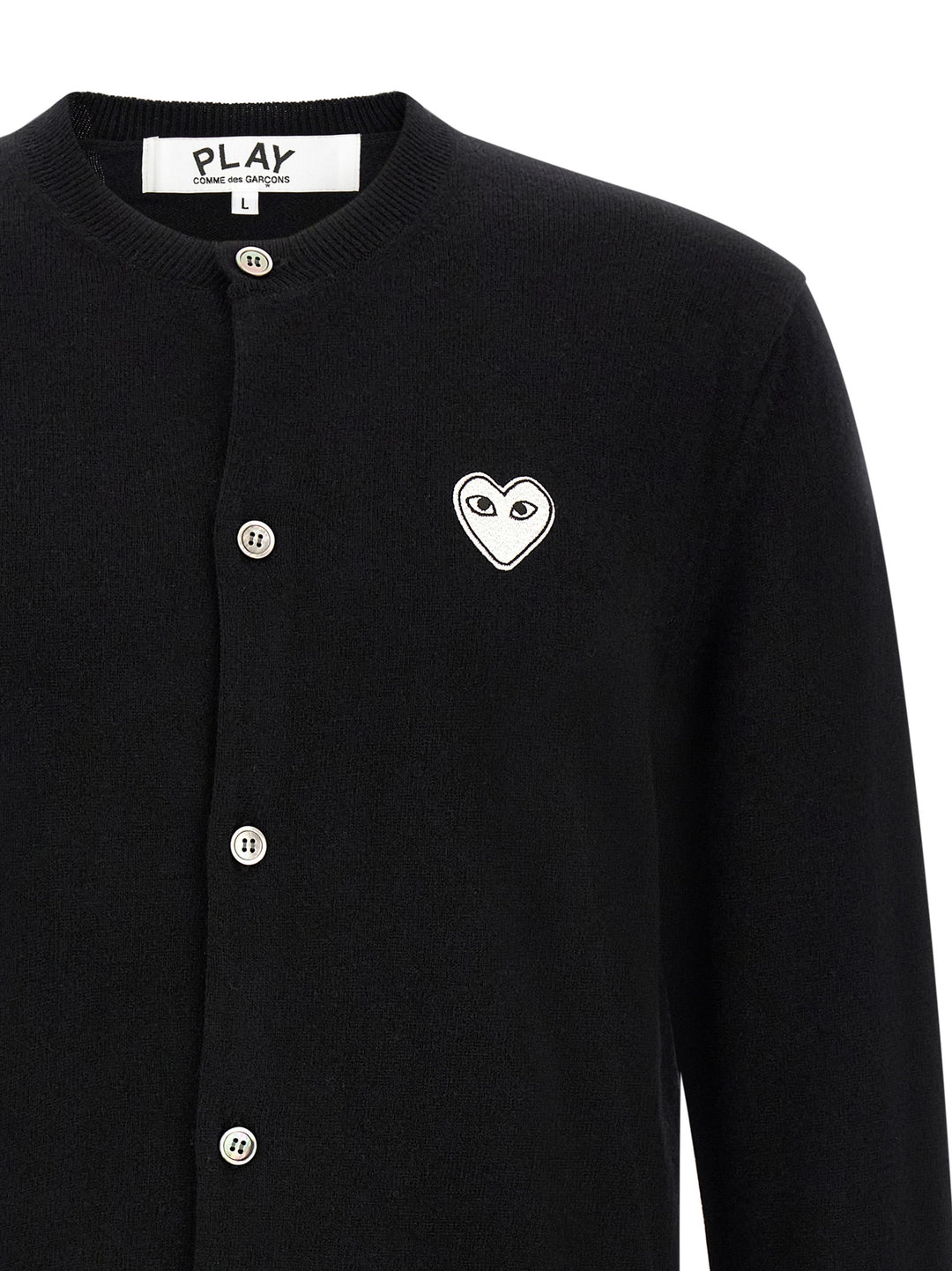 Comme Des Garçons Play Black Wool Cardigan