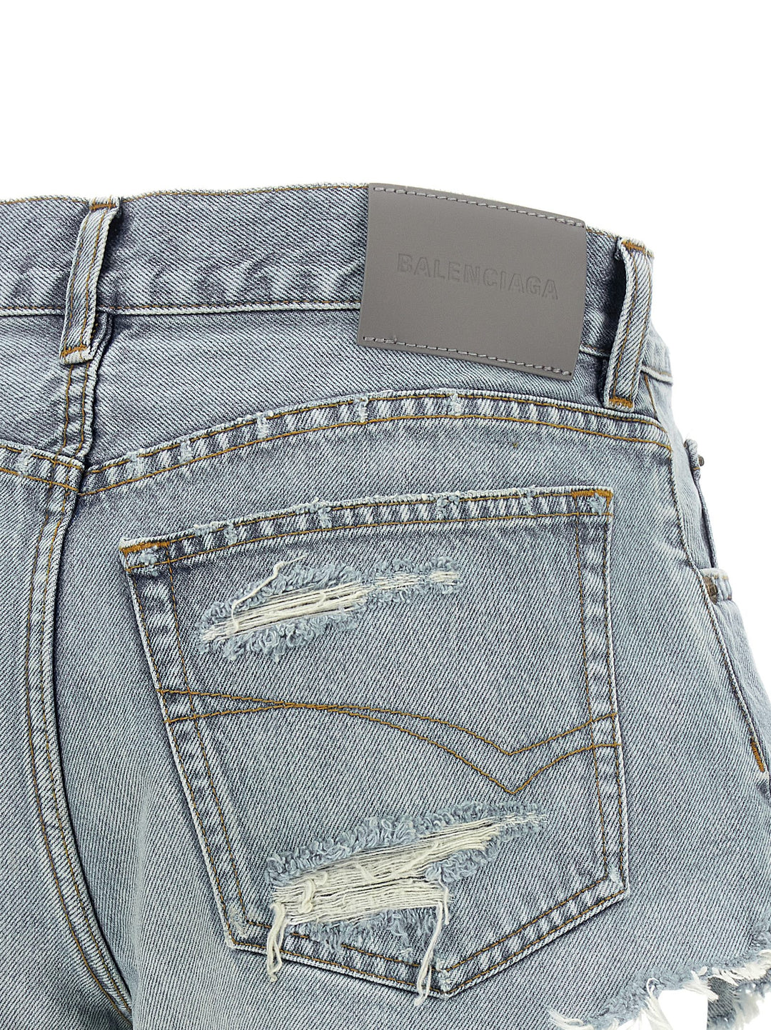 Balenciaga Blue Cotton Bermuda Shorts