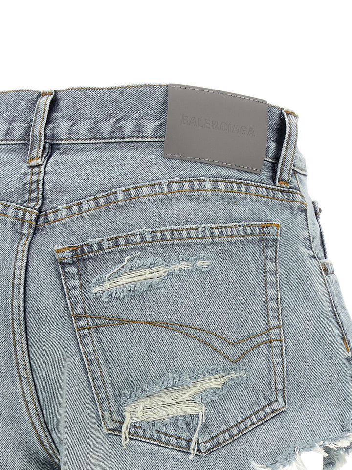 Balenciaga Blue Cotton Bermuda Shorts