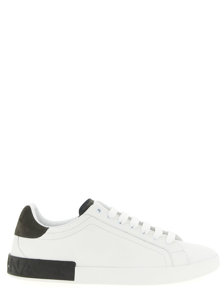 Dolce &amp; Gabbana White Calfskin Low Top Sneakers