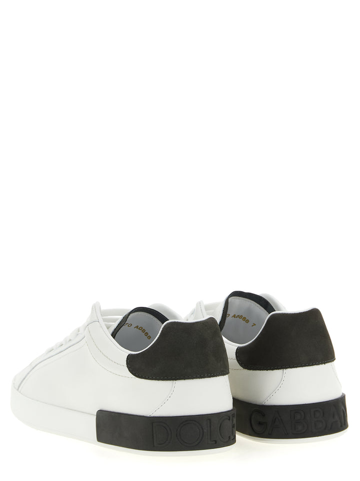 Dolce &amp; Gabbana White Calfskin Low Top Sneakers